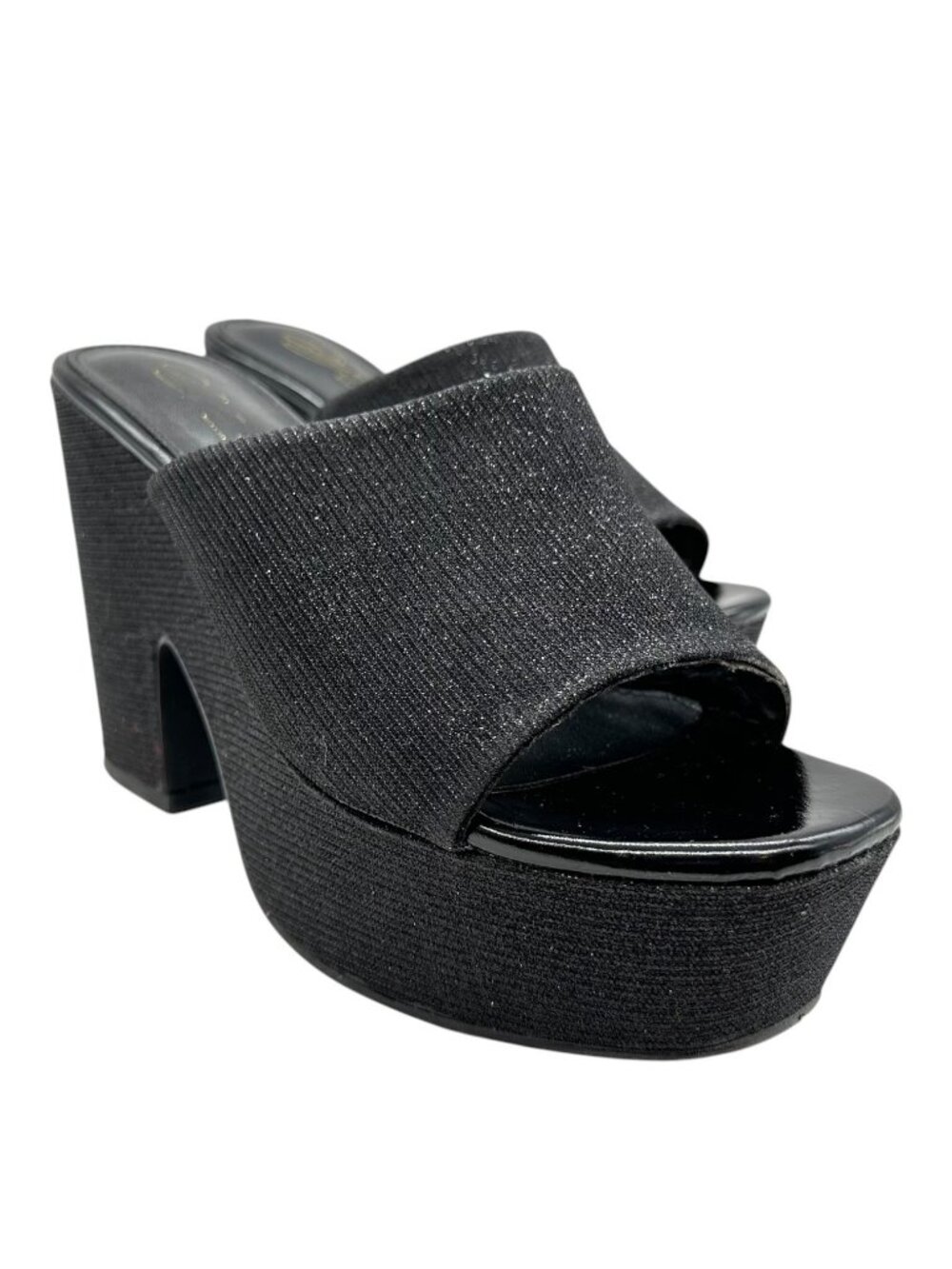 Cathy Din Arora-6 Platform Glitter Mule Sandals 8.5 Slide Shimmer Chunky Y2K